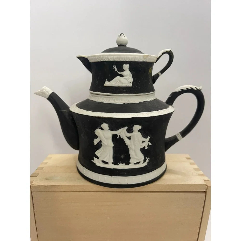 Unbranded Black & White Teapot #6467